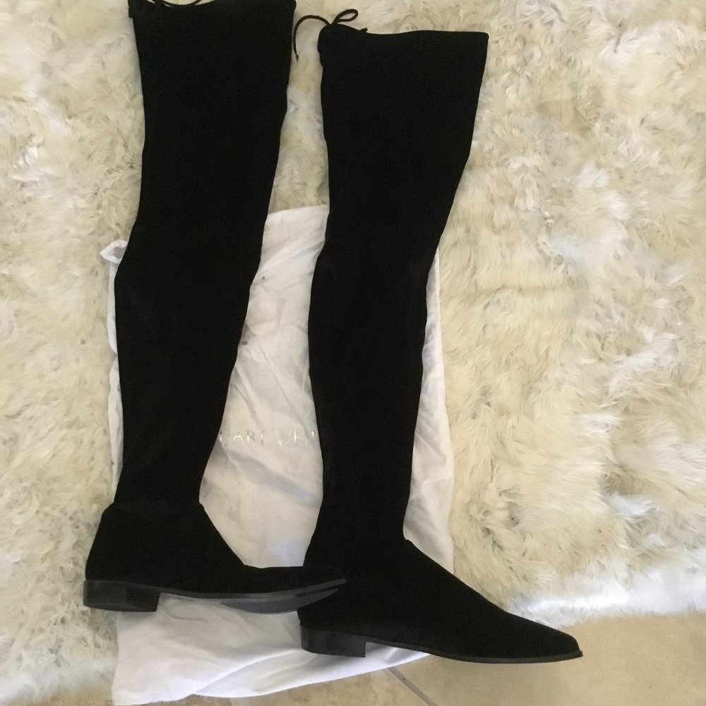 Stuart Weitzman Thigh high stretch velvet Boots $1298.00
